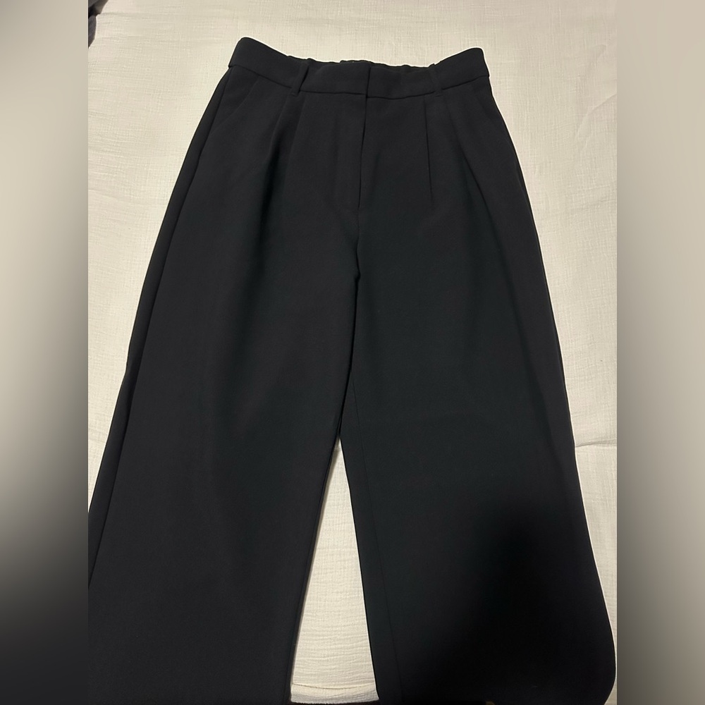 Abercrombie & Fitch Black Wide-Leg Trousers